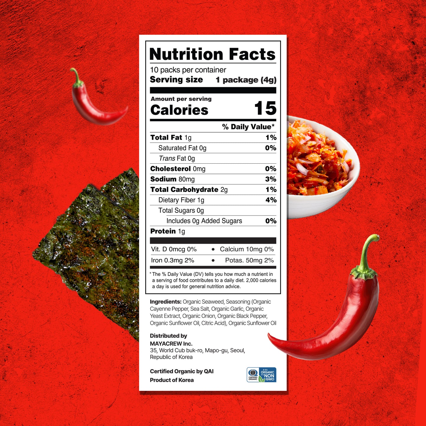 KIMCHIP! - Spicy Seaweed Snacks (30 packs)