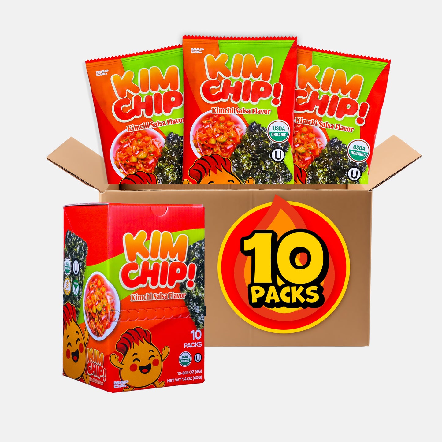 KIMCHIP! - Spicy Seaweed Snacks (10 packs)